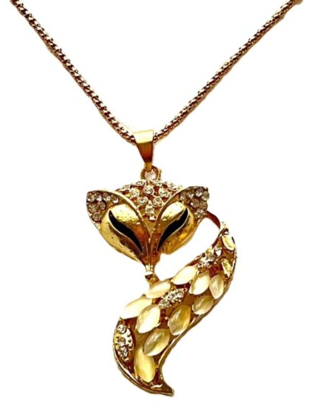 Sparkling Fox Pendant Necklace Boho Cottagecore Whimsy